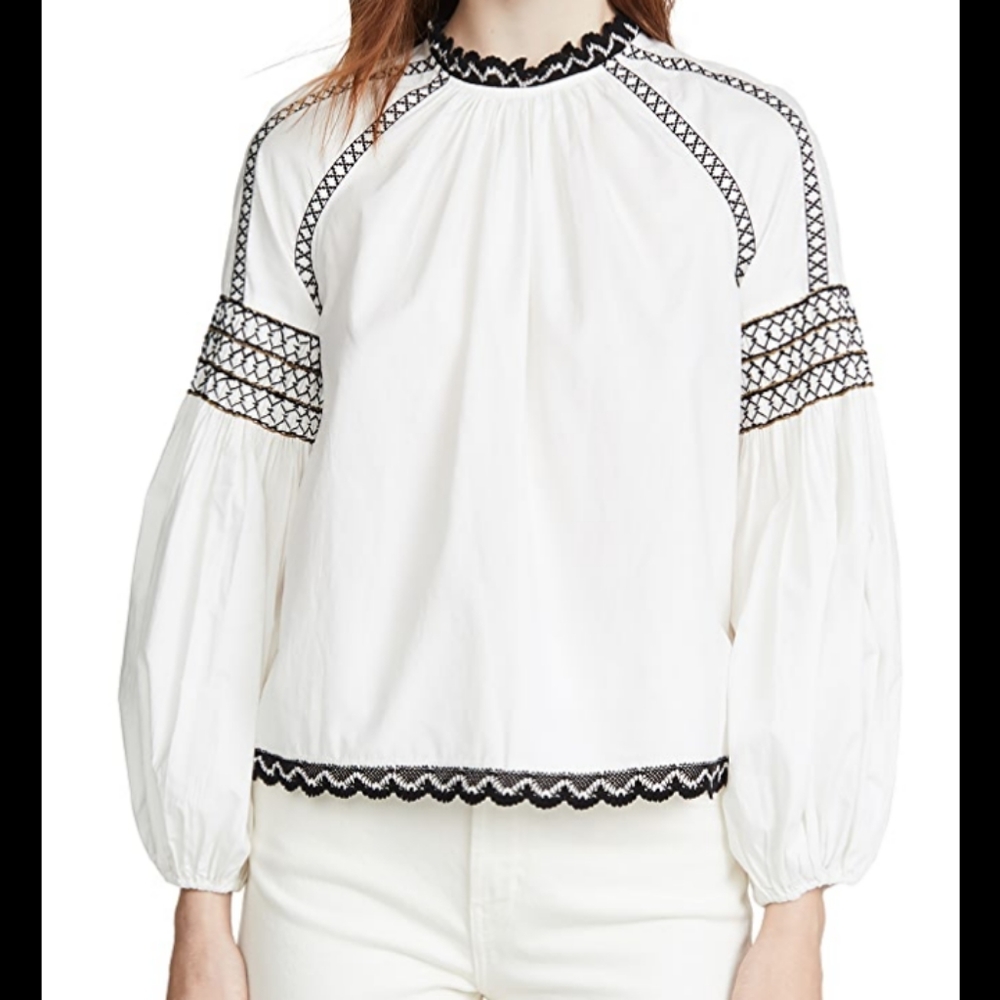 Ulla Johnson embroidery generous top
